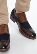 Férfi oxford cipő kétféle bőrből, sötétbarna, 96-M-705-4-43, Fénykép 16
