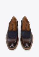 Férfi oxford cipő kétféle bőrből, sötétbarna, 96-M-705-4-42, Fénykép 2