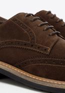 Férfi velúrbőr cipő kontrasztos szálakkal, sötétbarna, 96-M-703-5-39, Fénykép 8