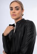 Klasszikus női bőrkabát, sötétbarna, 97-09-804-3-M, Fénykép 21