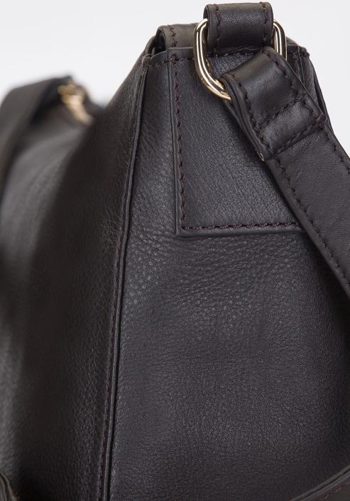 Nagy női táska lekerektett szabású, sötétbarna, 93-4E-208-4, Fénykép 5