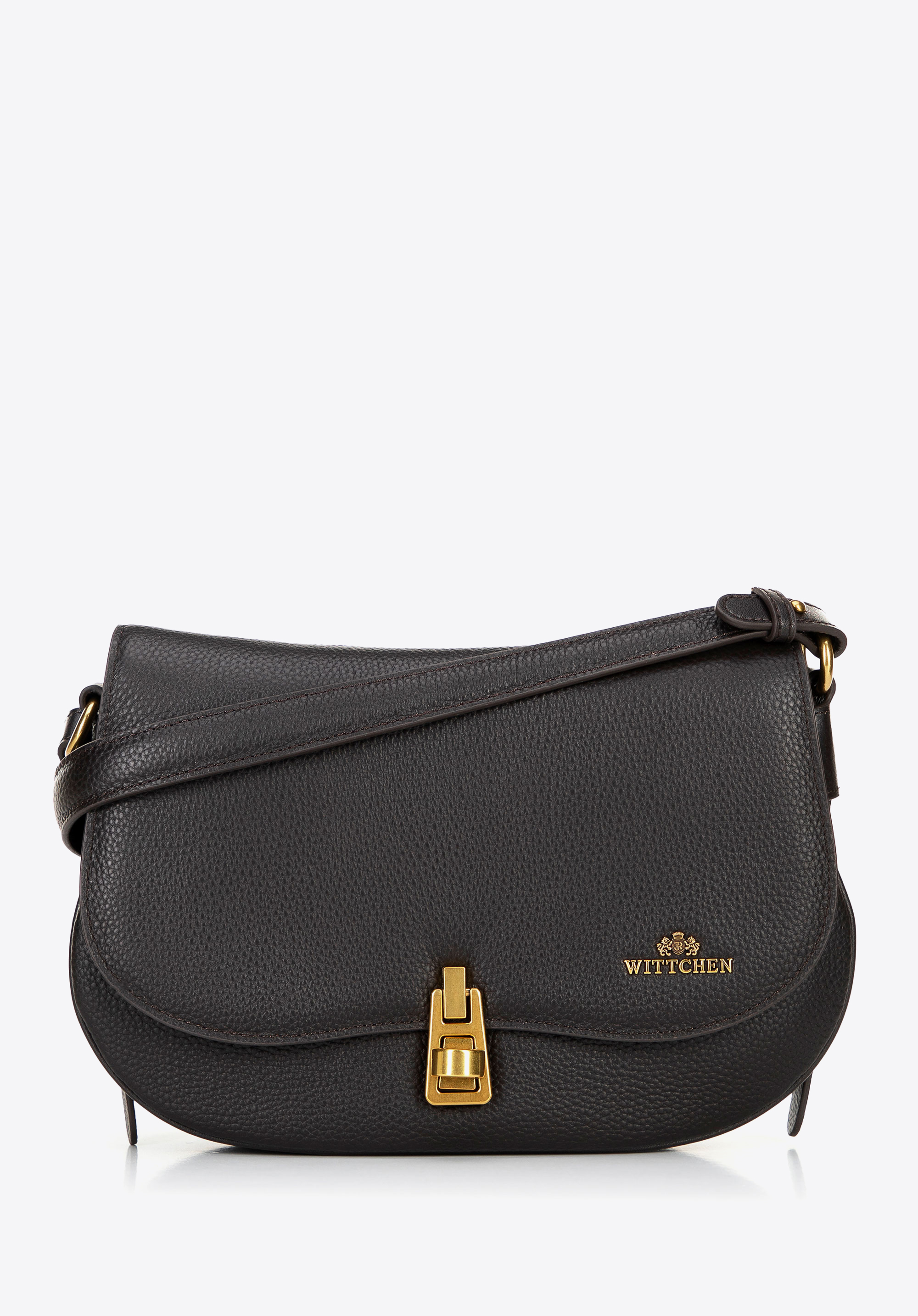 Női bőr válltáska, sötétbarna, 100-4E-208-4, Fénykép 1