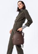 Női öko-bőr hátizsák, sötétbarna, 29-4Y-012-N, Fénykép 16