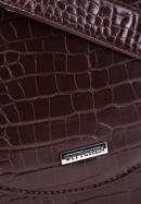 Ökobőr krokodil textúrájú félkör alakú táska, sötétbarna, 97-4Y-770-5, Fénykép 4