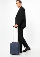 ABS bordázott kézipoggyász bőrönd, sötétkék, 56-3A-315-50, Fénykép 2