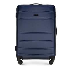 ABS közepes bőrönd bordás, sötétkék, 56-3A-652-90, Fénykép 1