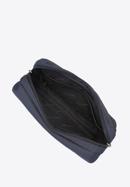 Férfi övtáska bőr és textil kombinációjából, sötétkék-barna, 93-3U-906-17, Fénykép 3