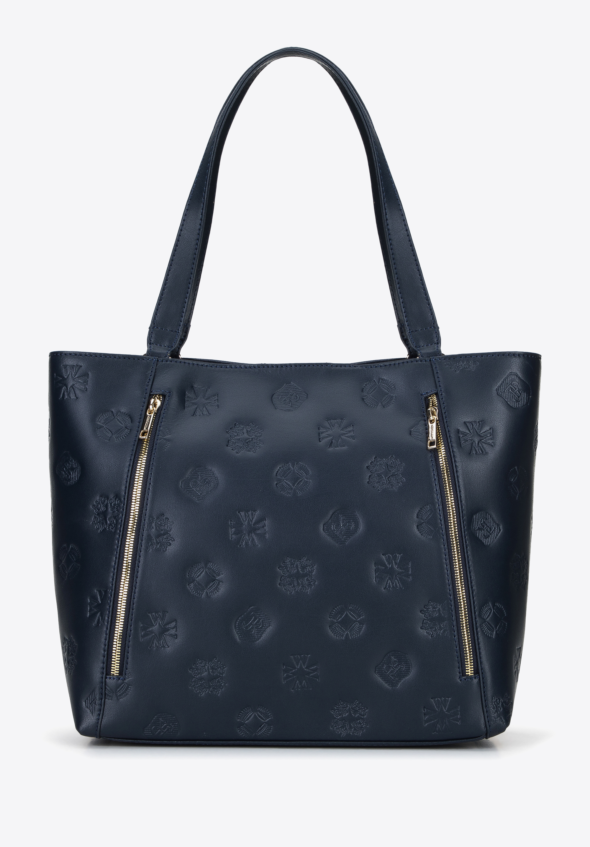 Bőr monogramos shoppertáska