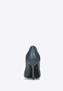 Női bőr tűsarkú cipő díszítéssel, sötétkék, 90-D-900-9-41, Fénykép 6