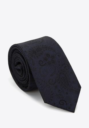 Mintás selyem nyakkendő, sötétkék-fekete, 97-7K-001-X16, Fénykép 1