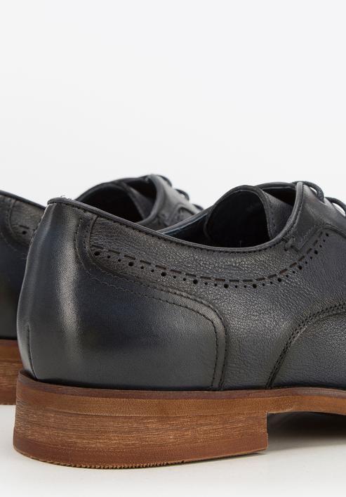 Férfi bőr fűzős cipő, sötétkék, 94-M-516-N-43, Fénykép 8