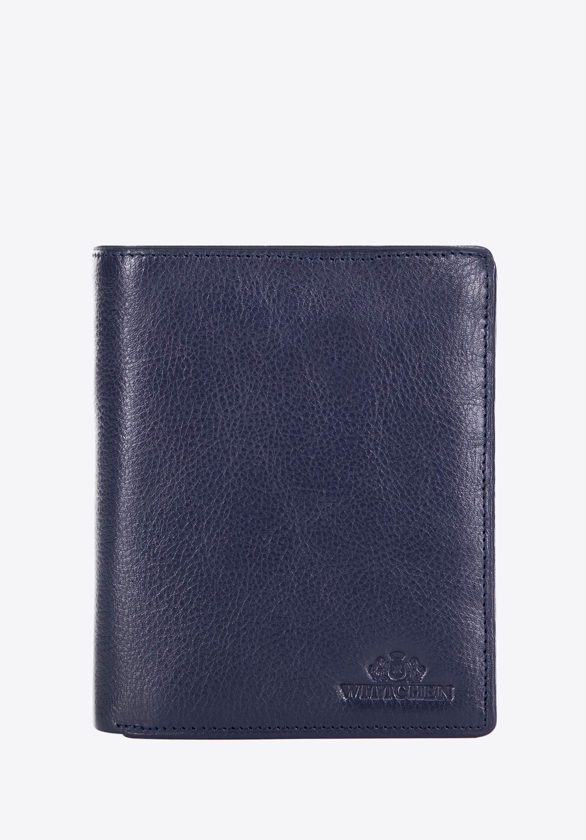 Bőr pénztárca zár nélkül, sötétkék, 21-1-221-NL, Fénykép 1