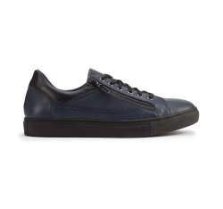 Férfi bőr tornacipő tornacipővel, sötétkék, 93-M-501-N-40, Fénykép 1