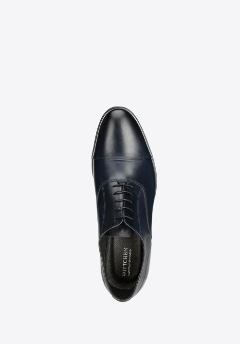 Férfi oxford bőr cipő, sötétkék, 90-M-600-7-45, Fénykép 5