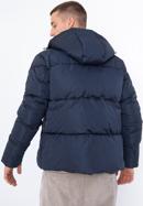 Férfi kapucnis steppelt kabát, sötétkék, 97-9D-952-N-XL, Fénykép 4