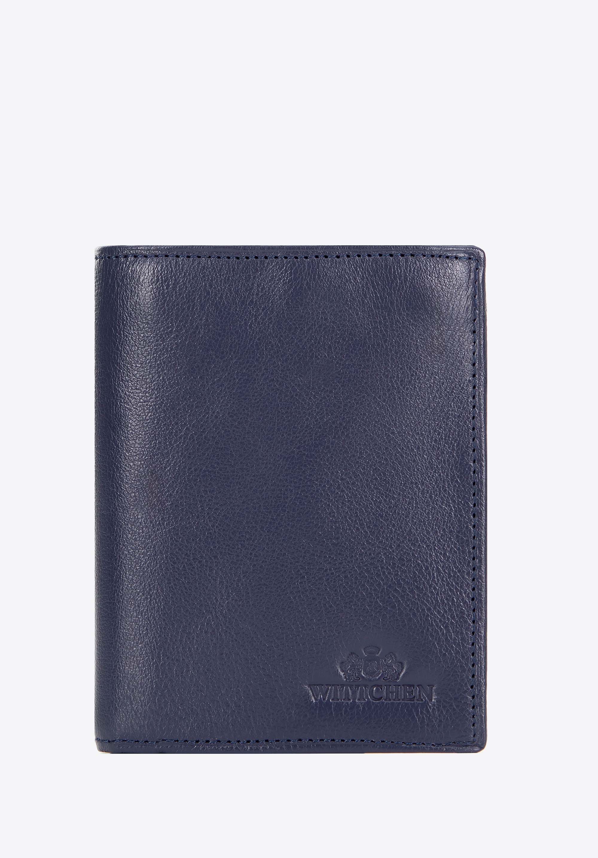 Férfi kis bőr pénztárca, sötétkék, 21-1-023-NL, Fénykép 1