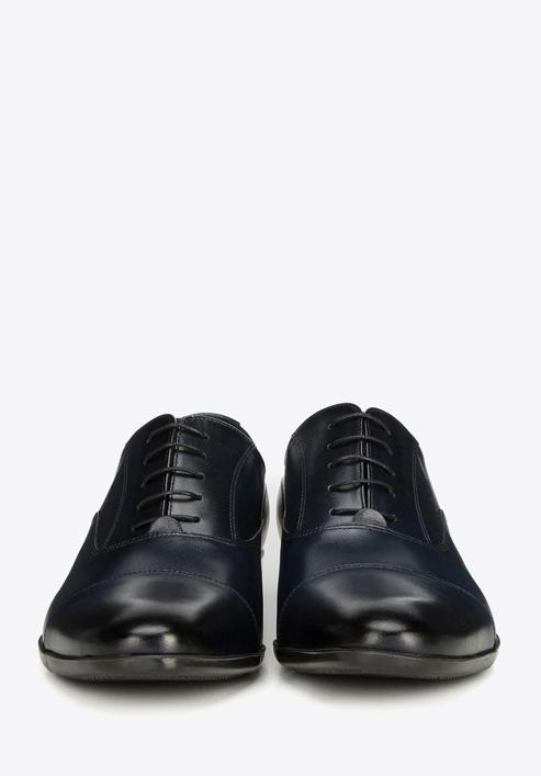 Férfi oxford bőr cipő, sötétkék, 90-M-600-7-45, Fénykép 3