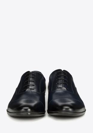 Férfi oxford bőr cipő, sötétkék, 90-M-600-7-45, Fénykép 1