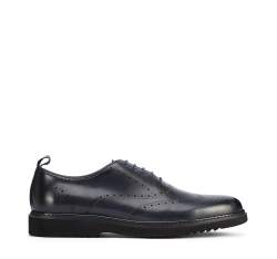 Férfi oxford cipő lyukacsos díszítéssel és könnyű talppal, sötétkék, 95-M-507-N-41, Fénykép 1