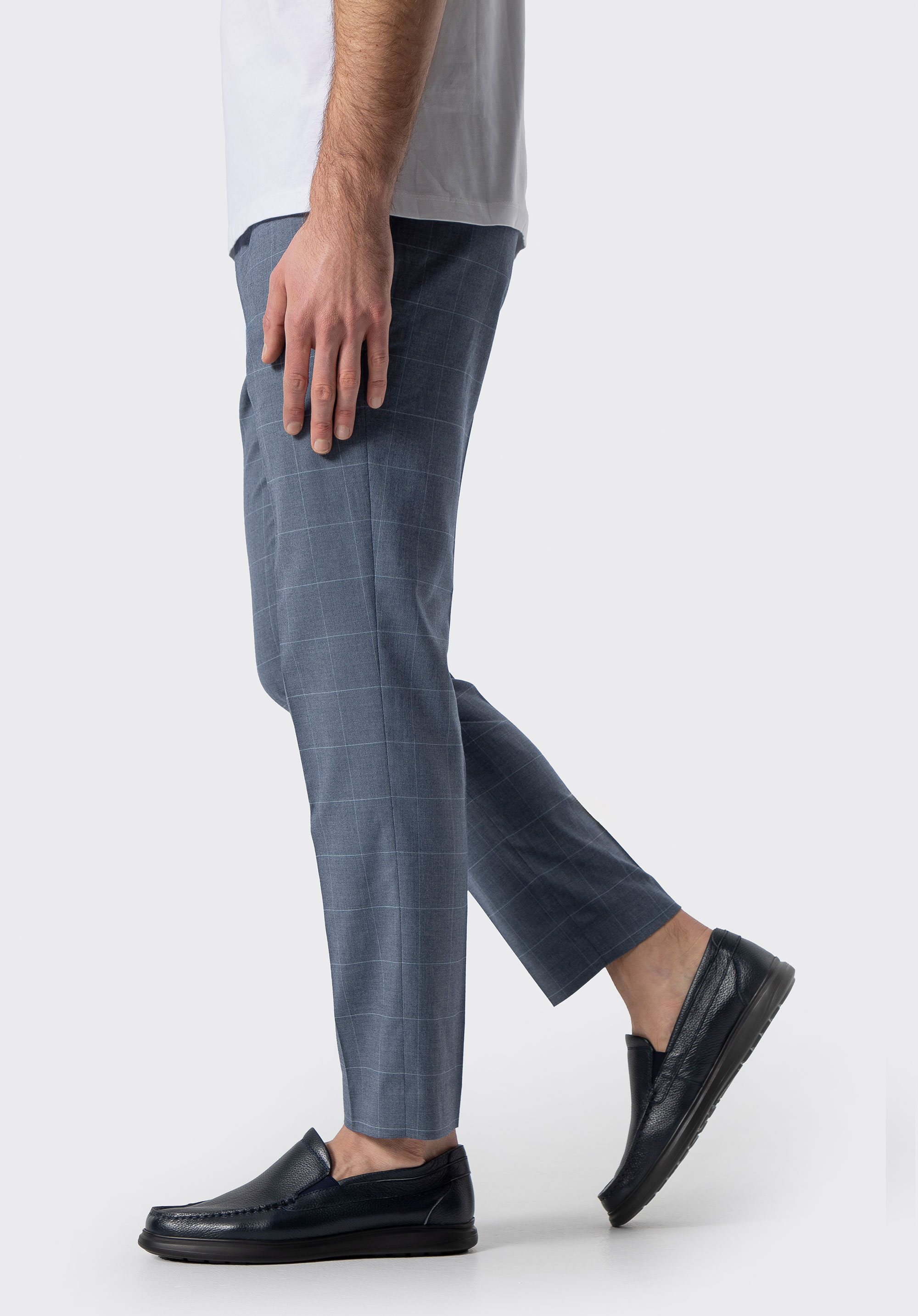 Férfi slip-on cipő bőrből, sötétkék, 100-M-506-N-39, Fénykép 1