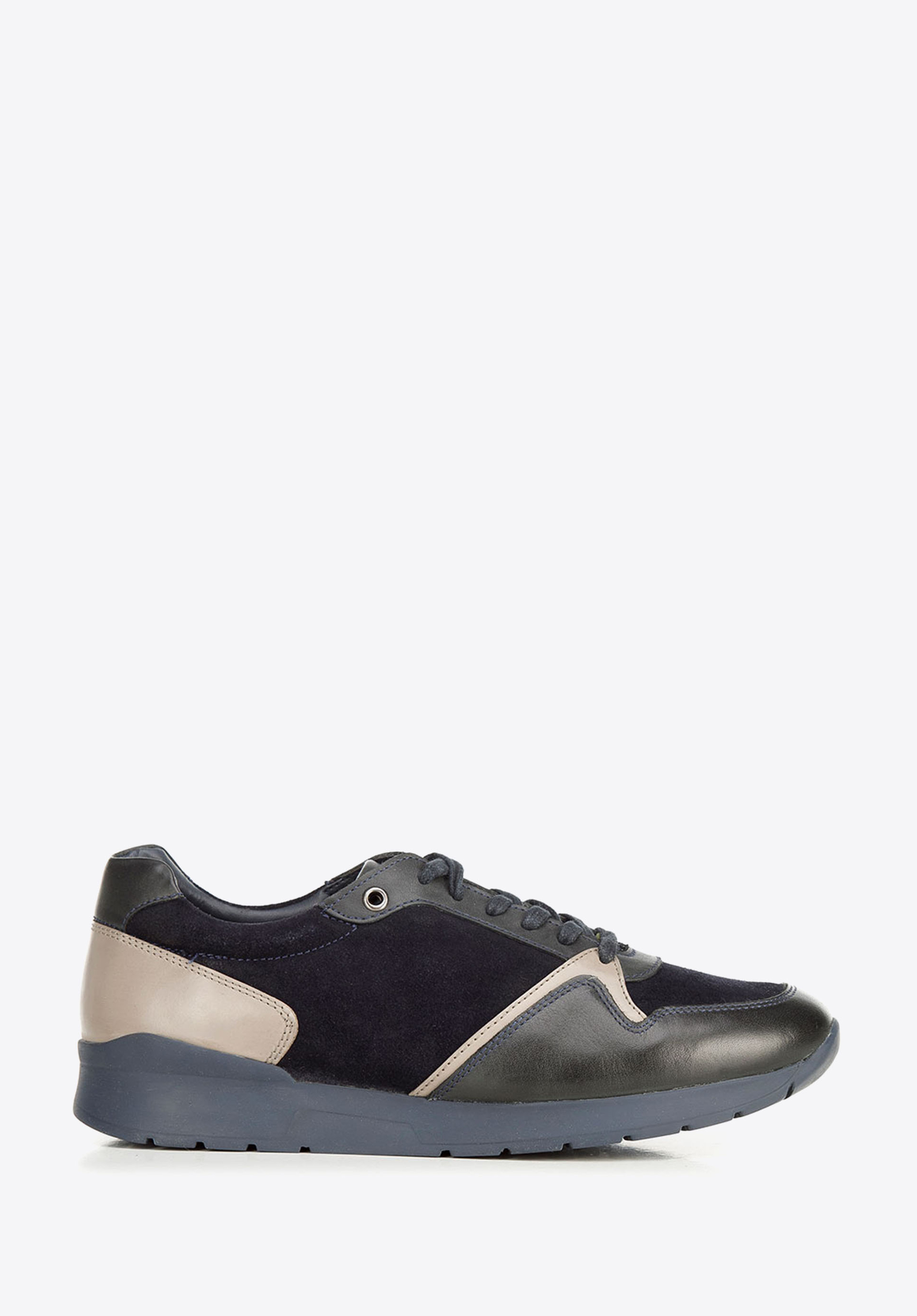 Férfi sneakers velúr- és szemes bőrből, sötétkék, 92-M-300-7-41, Fénykép 1