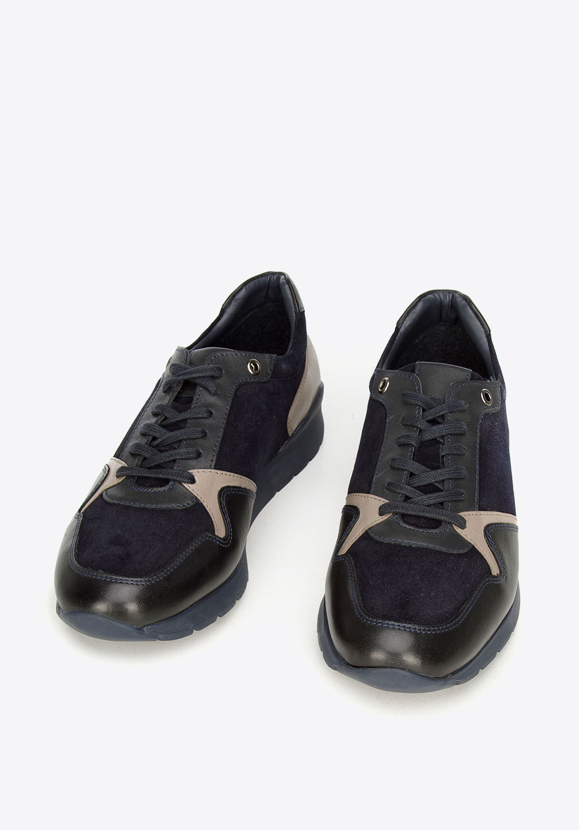 Férfi sneakers velúr- és szemes bőrből, sötétkék, 92-M-300-7-41, Fénykép 1