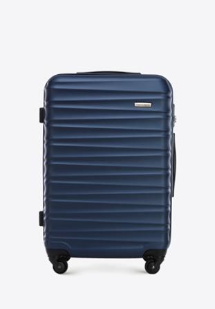 ABS bordázott Közepes bőrönd, sötétkék, 56-3A-312-91, Fénykép 1