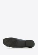 Lapos talpú bőr topánka szögletes orral és masnival, sötétkék, 96-D-950-3-38, Fénykép 6