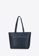 Nagyméretű női bőr shopper táska, sötétkék, 95-4E-613-N, Fénykép 3