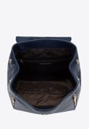 Női bőr hátizsák függőleges cipzárokkal, sötétkék, 96-4E-626-7, Fénykép 4