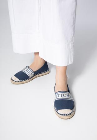 Női espadrilles WITTCHEN feliratos díszítéssel, sötétkék, 98-DP-802-N-40, Fénykép 1