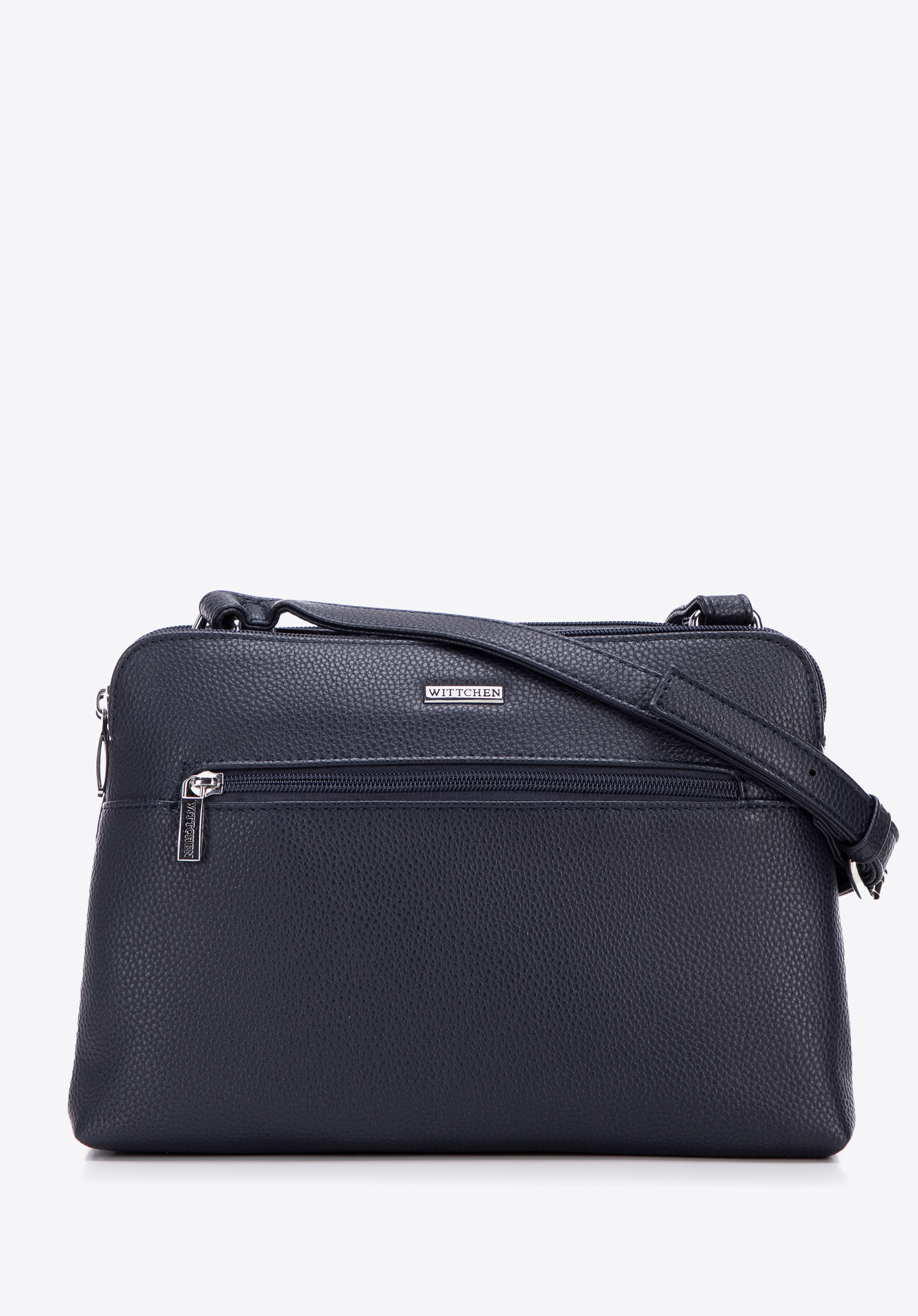 Női kétrekeszes crossbody műbőrből, sötétkék, 99-4Y-610-7, Fénykép 1