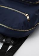 Női nylon hátizsák elülső zsebekkel, sötétkék, 97-4Y-105-7, Fénykép 4