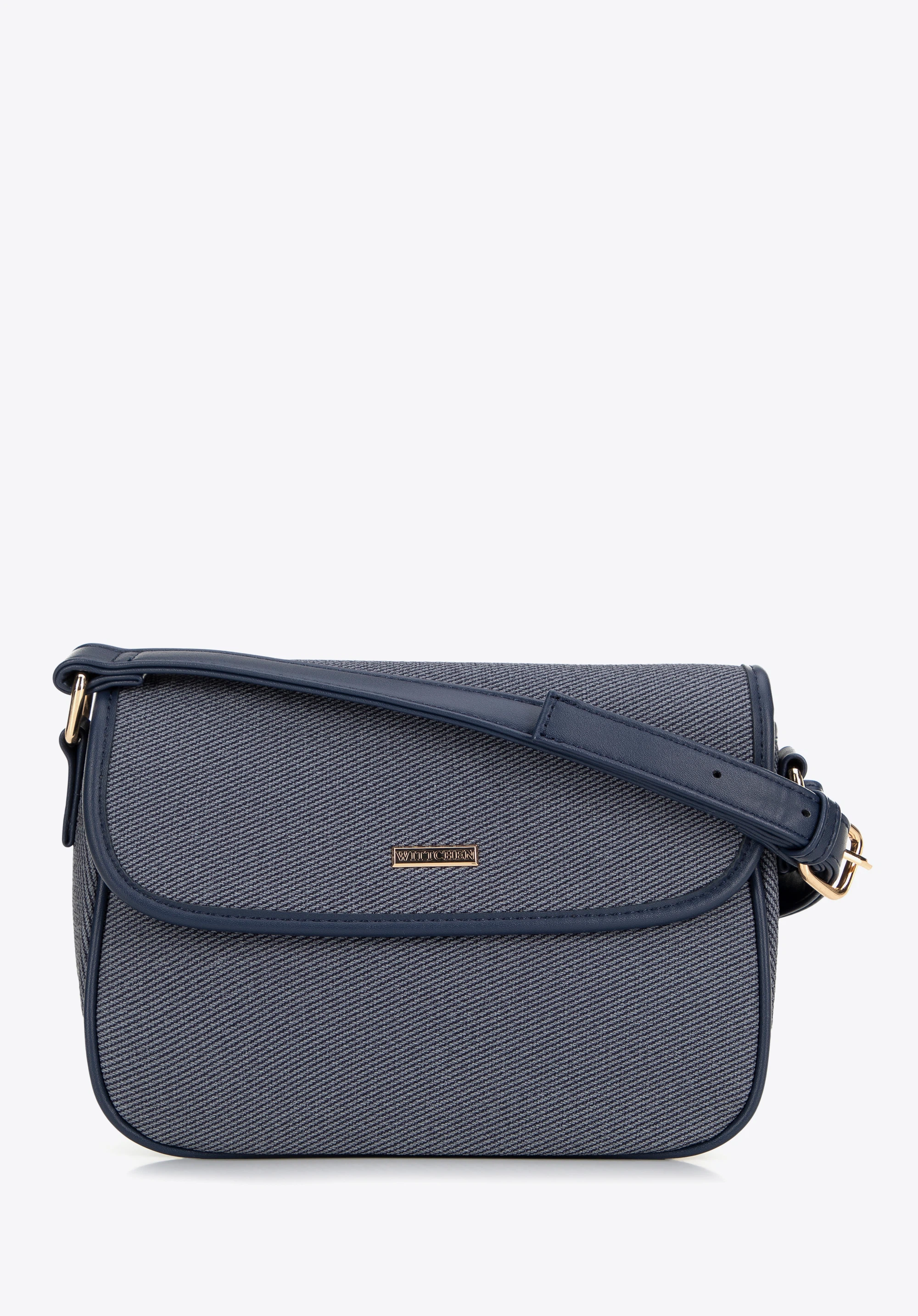 Női texturált crossbody táska, sötétkék, 99-4Y-622-7, Fénykép 1
