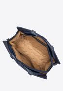 Ökobőrből készült táska geometrikus csattal, sötétkék, 97-4Y-757-N, Fénykép 3