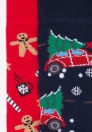 Férfi karácsonyi mintás zokni ajándékkészlet - 2 pár, sötétkék-piros, 98-SM-S02-X3-43/45, Fénykép 5