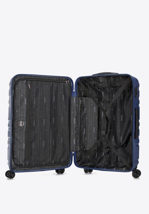 Polikarbonát nagy bőrönd, sötétkék, 56-3P-983-31, Fénykép 5