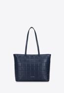 Steppelt női bőr shopper táska, sötétkék, 95-4E-657-7, Fénykép 2