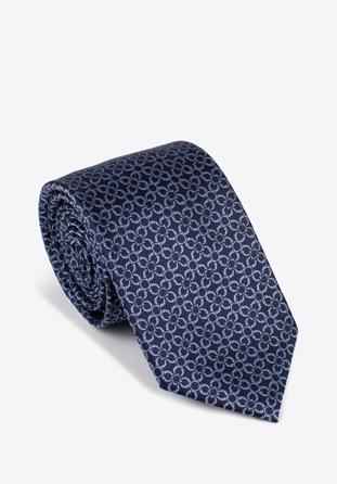 Mintás selyem nyakkendő, sötétkék-szürke, 97-7K-002-X4, Fénykép 1