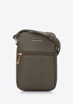 Egyszerű mini táska puha ökobőrből, sötétzöld, 97-2Y-533-Z, Fénykép 1