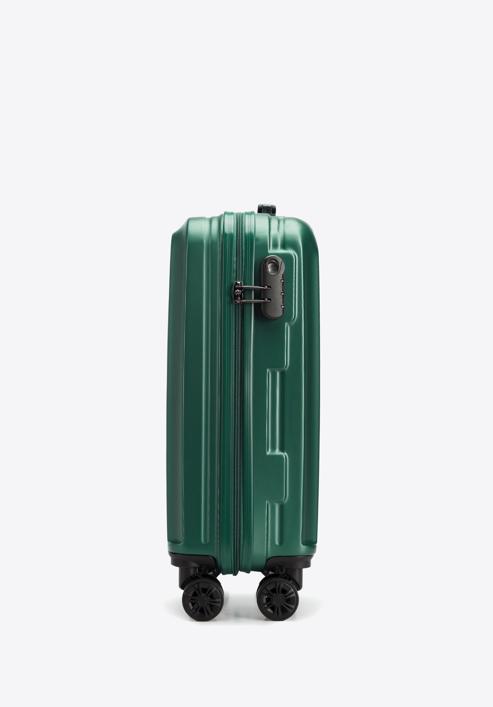 Kabinbőrönd ABS-ből átlós vonalakkal, sötétzöld, 56-3A-741-10, Fénykép 2