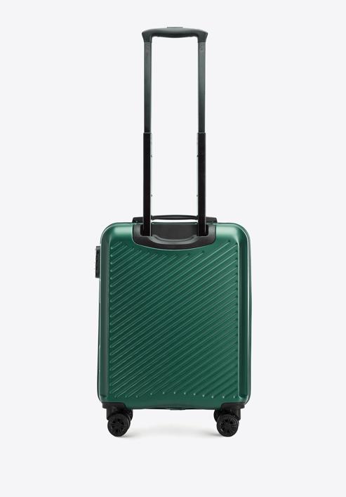 Kabinbőrönd ABS-ből átlós vonalakkal, sötétzöld, 56-3A-741-10, Fénykép 3