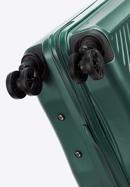 Nagy bőrönd ABS-ből átlós vonalakkal, sötétzöld, 56-3A-743-30, Fénykép 6