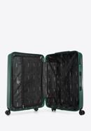 Nagy bőrönd ABS-ből átlós vonalakkal, sötétzöld, 56-3A-743-30, Fénykép 5
