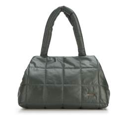 Nagy méretű steppelt női táska, sötétzöld, 91-4Y-305-Z, Fénykép 1