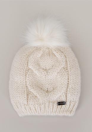 Dámská čepice, špinavě bílá, 93-HF-009-0, Obrázek 1