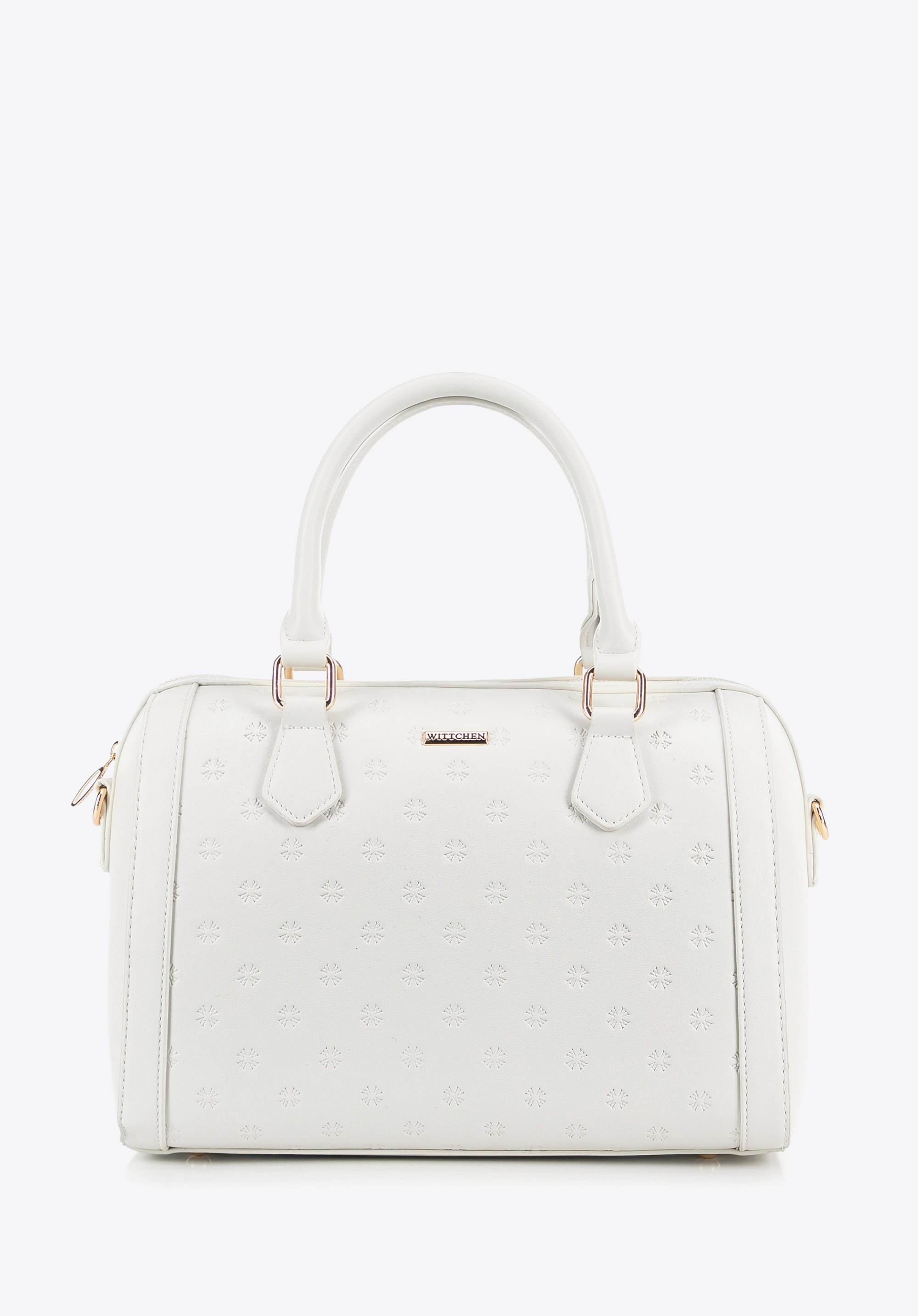 Dámská kabelka z umělé kůže s reliéfním vzorem, špinavě bílá, 100-4Y-223-0, Obrázek 1