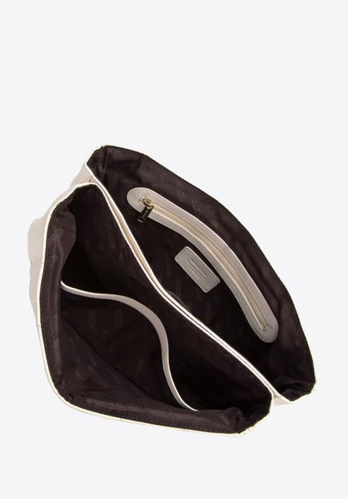 Dámská kožená kabelka se širokým prošíváním, špinavě bílá, 97-4E-028-1, Obrázek 4