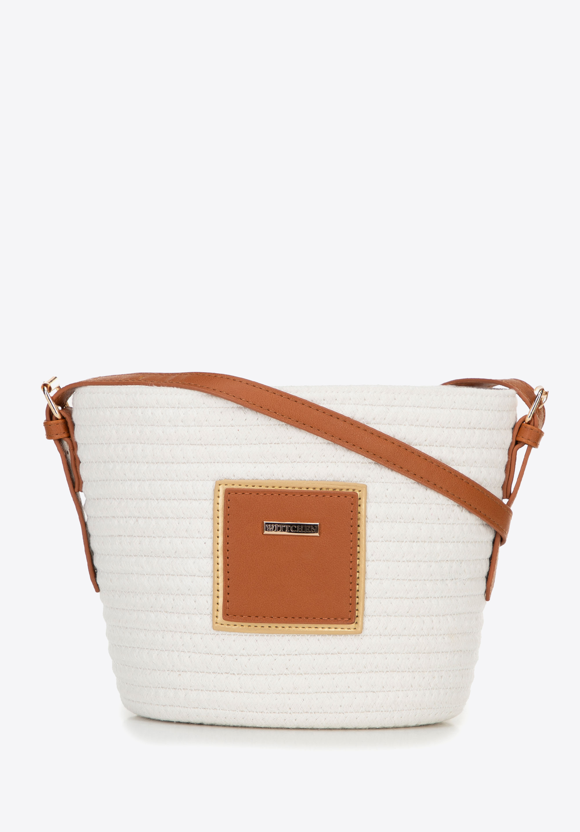 Dámská malá kabelka se směsi bavlny, špinavě bílá, 100-4Y-902-0, Obrázek 1