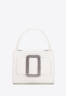 Dámská mini kabelka s lesklou přezkou, špinavě bílá, 97-4Y-756-P, Obrázek 1